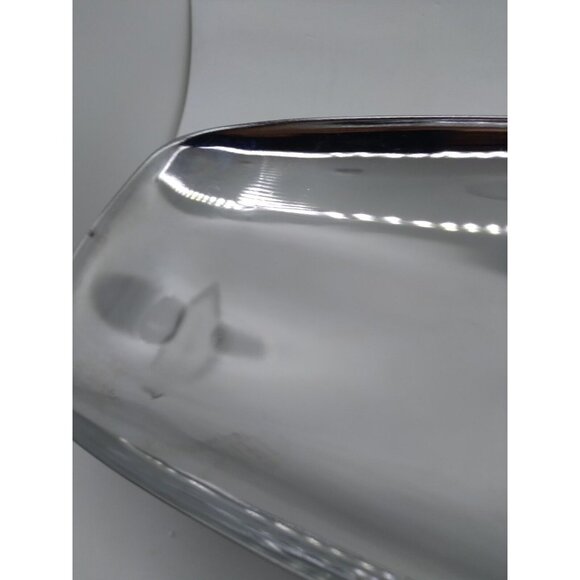 Vtg. MCM Danish style Milbern Celery Olive Dish Chromium Wood Base 14"x5" W/ Box - Picture 11 of 12